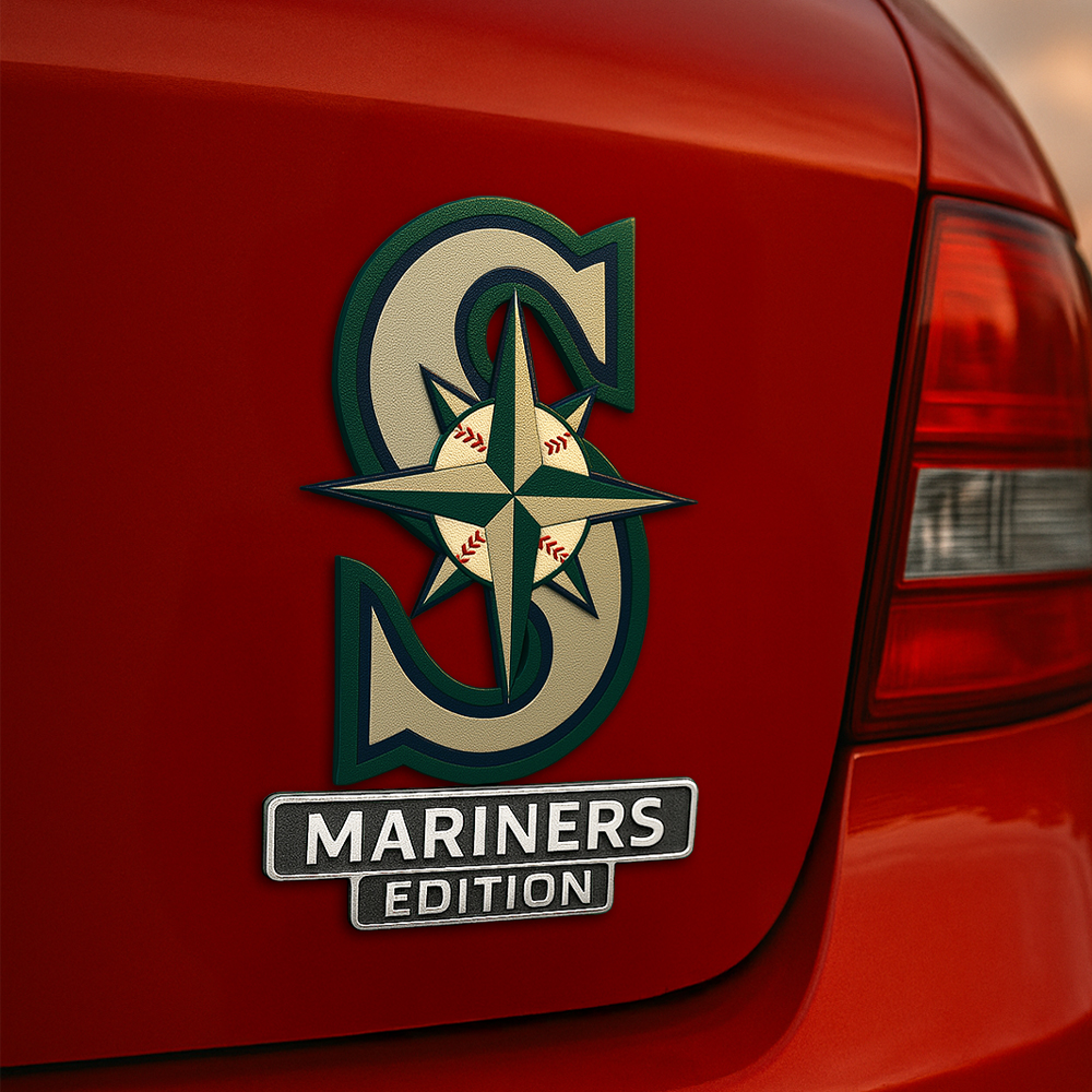 Seattle Mariners | Premium 3D Car Name Badge HI - 10*4*0.15cm