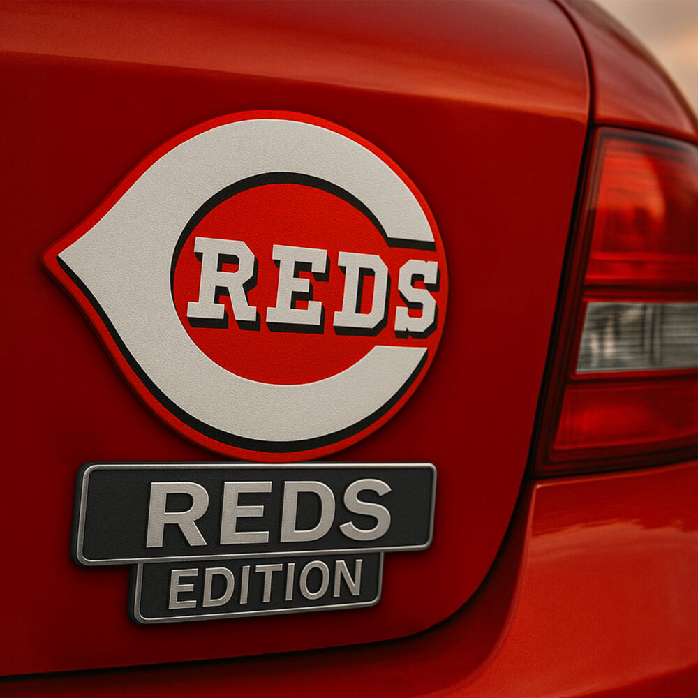 Cincinnati Reds | Premium 3D Car Name Badge HI - 10*4*0.15cm