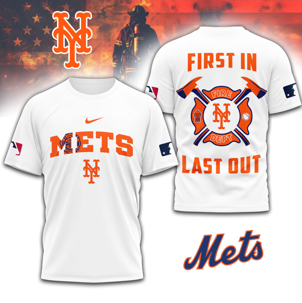 New York Mets | Premium Fire Fighter 3D Shirt TD - White, 4XL