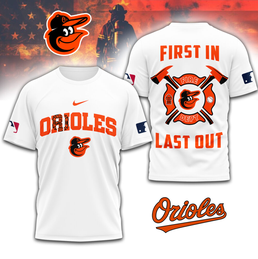 Baltimore Orioles | Premium Fire Fighter 3D Shirt TD - White, 4XL