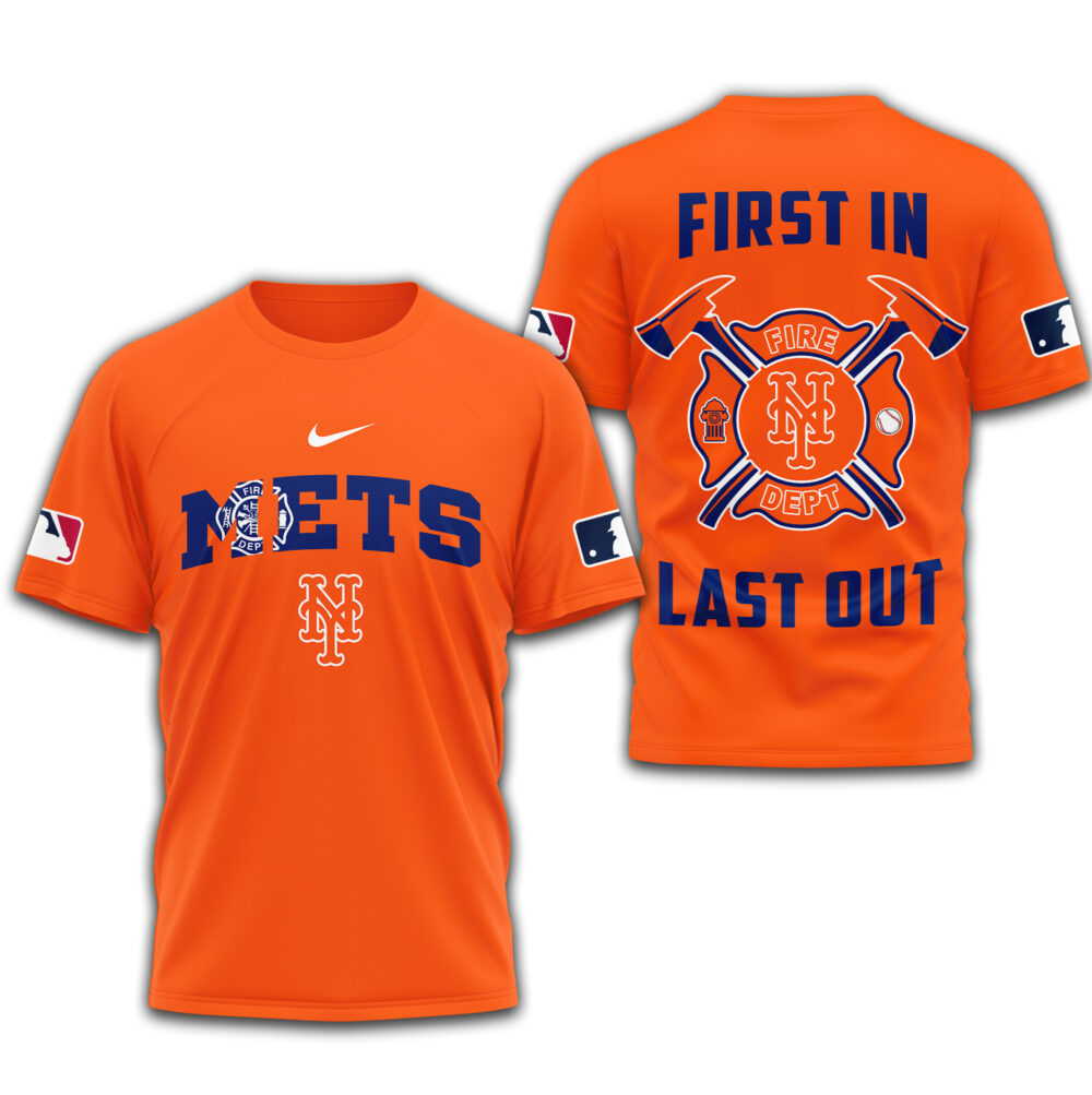 New York Mets | Premium Fire Fighter 3D Shirt TD - Orange, 4XL