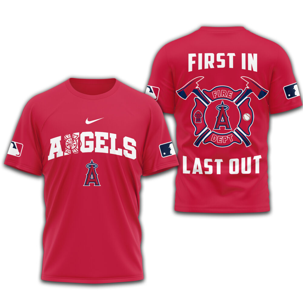 Los Angeles Angels | Premium Fire Fighter 3D Shirt TD - Red, 5XL