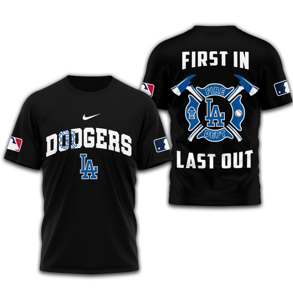 Los Angeles Dodgers | Premium Fire Fighter 3D Shirt TD - Black, 4XL