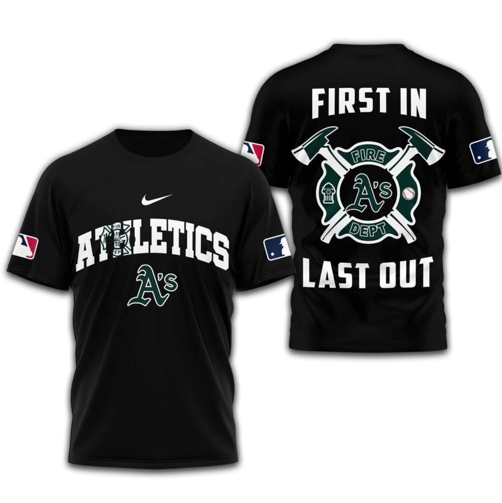 Oakland Athletics | Premium Fire Fighter 3D Shirt TD - Black, 5XL