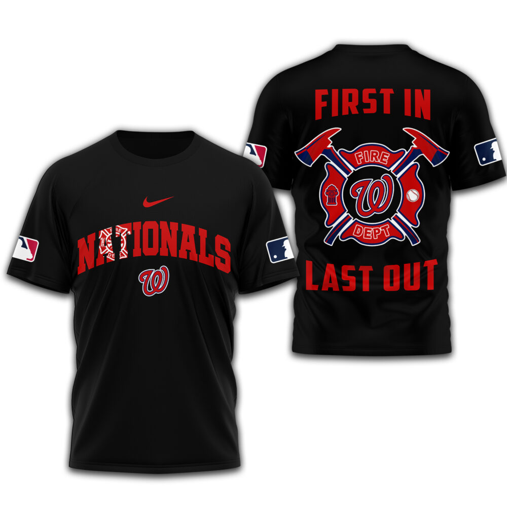 Washington Nationals | Premium Fire Fighter 3D Shirt TD - Black, 5XL