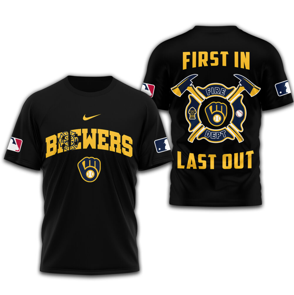 Milwaukee Brewers | Premium Fire Fighter 3D Shirt TD - Black, M