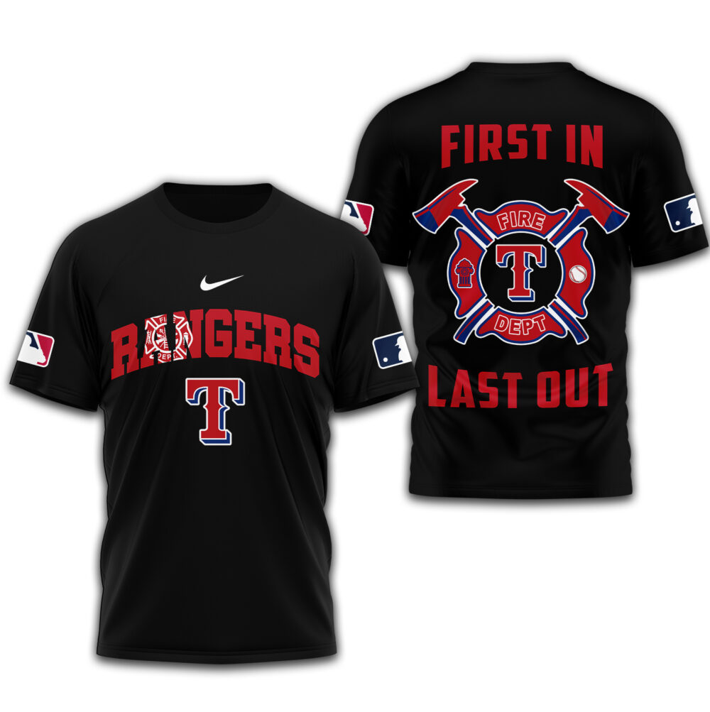 Texas Rangers | Premium Fire Fighter 3D Shirt TD - Black, 5XL