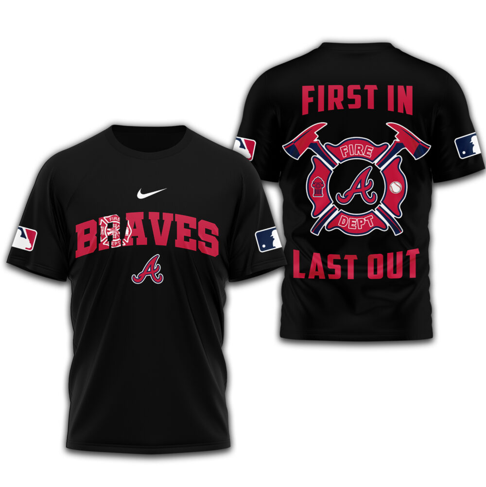 Atlanta Braves | Premium Fire Fighter 3D Shirt TD - Black, S