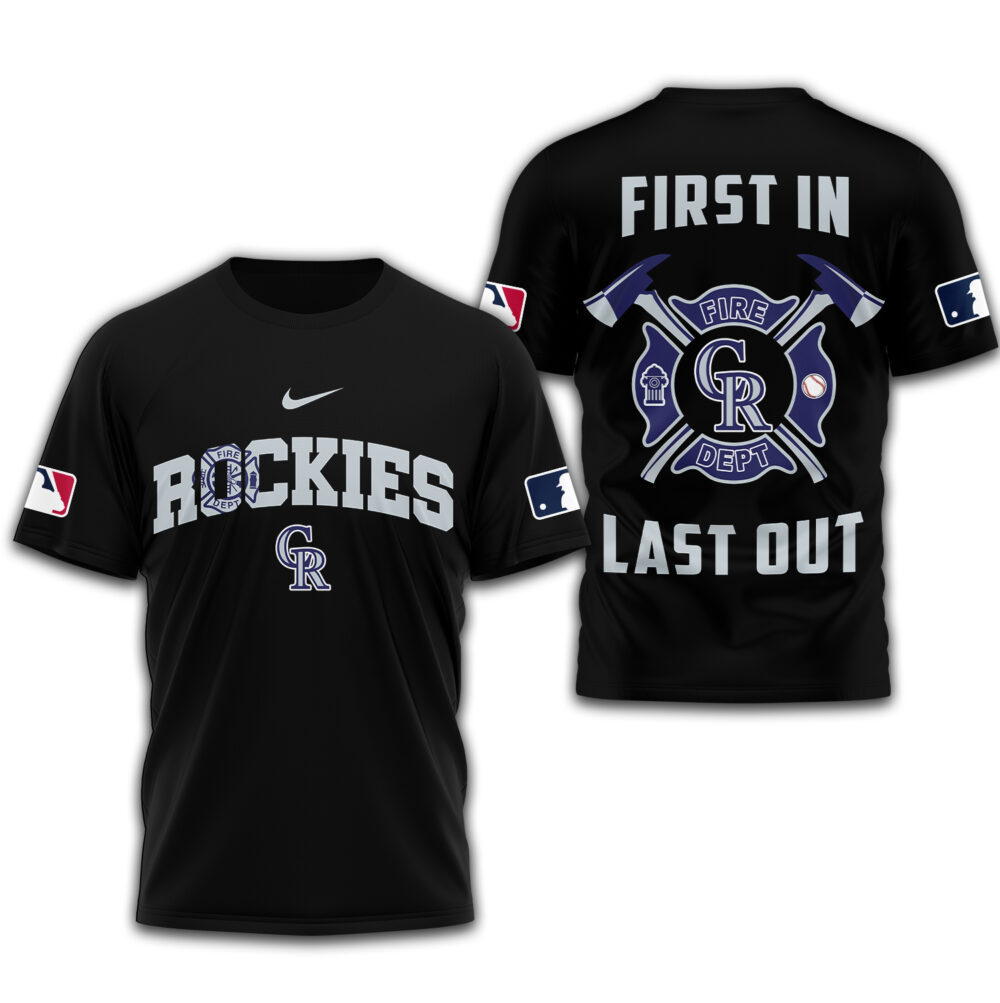 Colorado Rockies | Premium Fire Fighter 3D Shirt TD - Black, 2XL