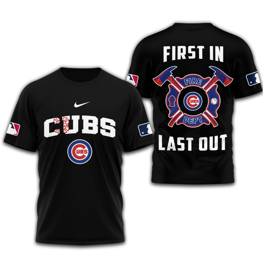 Chicago Cubs | Premium Fire Fighter 3D Shirt TD - Black, XL