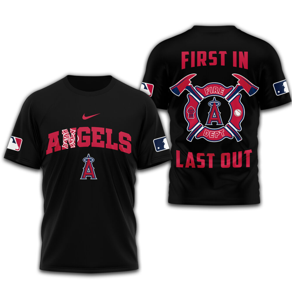 Los Angeles Angels | Premium Fire Fighter 3D Shirt TD - Black, M