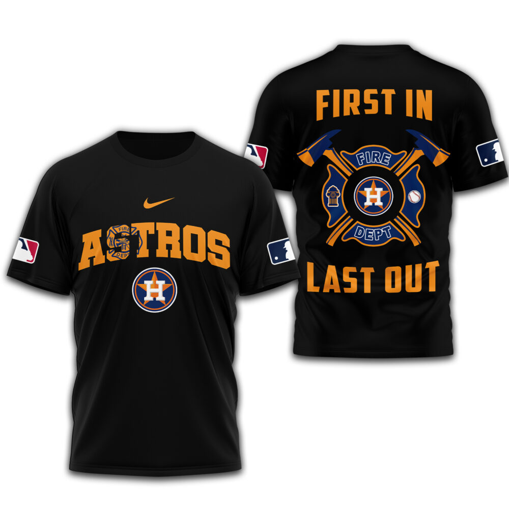 Houston Astros | Premium Fire Fighter 3D Shirt TD - Black, 5XL