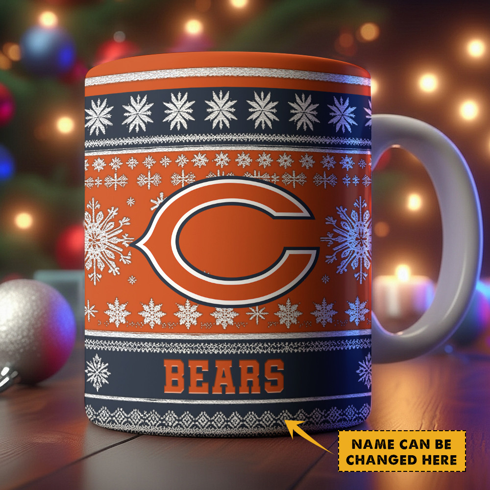 Chicago Bears | Premium NFL Christmas Ceramic Mug Custom Name