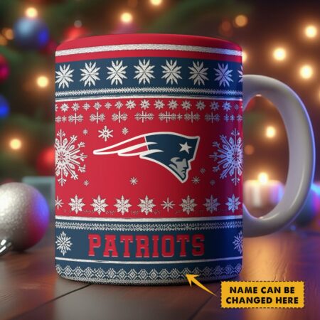 New England Patriots | Premium NFL Christmas Ceramic Mug Custom Name