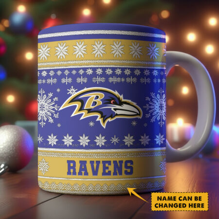 Baltimore Ravens | Premium NFL Christmas Ceramic Mug Custom Name