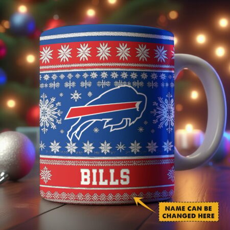Buffalo Bills | Premium NFL Christmas Ceramic Mug Custom Name