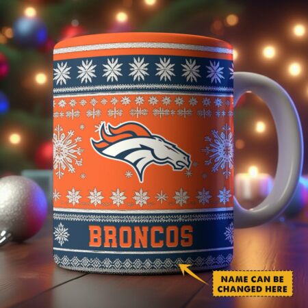 Denver Broncos | Premium NFL Christmas Ceramic Mug Custom Name