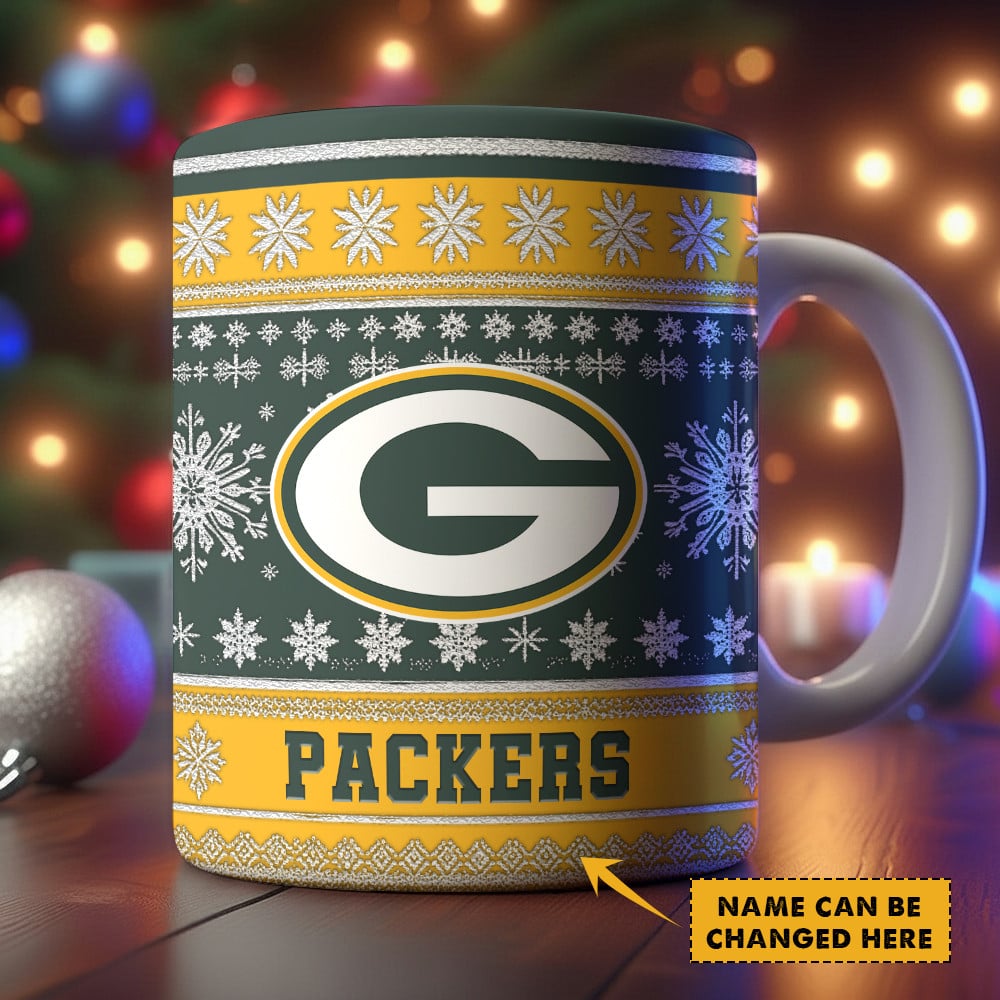 Green Bay Packers | Premium NFL Christmas Ceramic Mug Custom Name