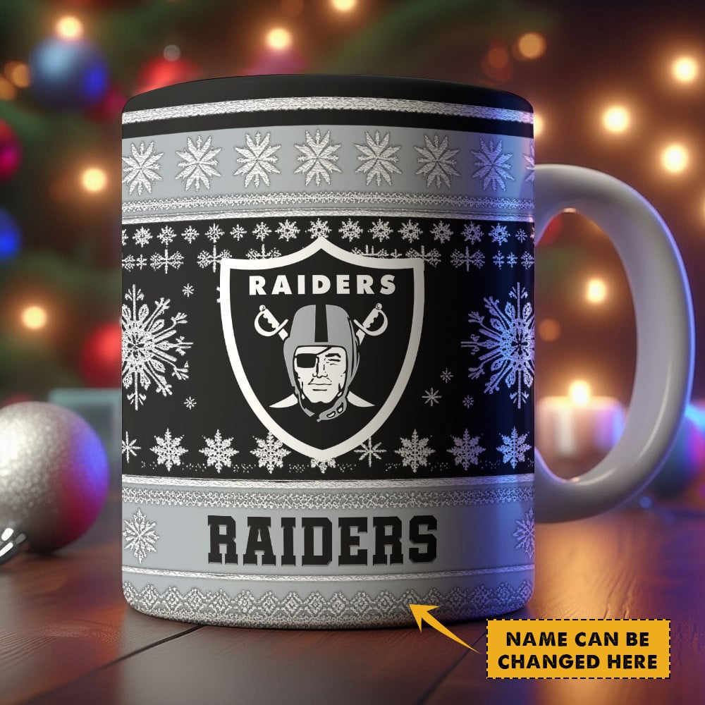 Las Vegas Raiders | Premium NFL Christmas Ceramic Mug Custom Name