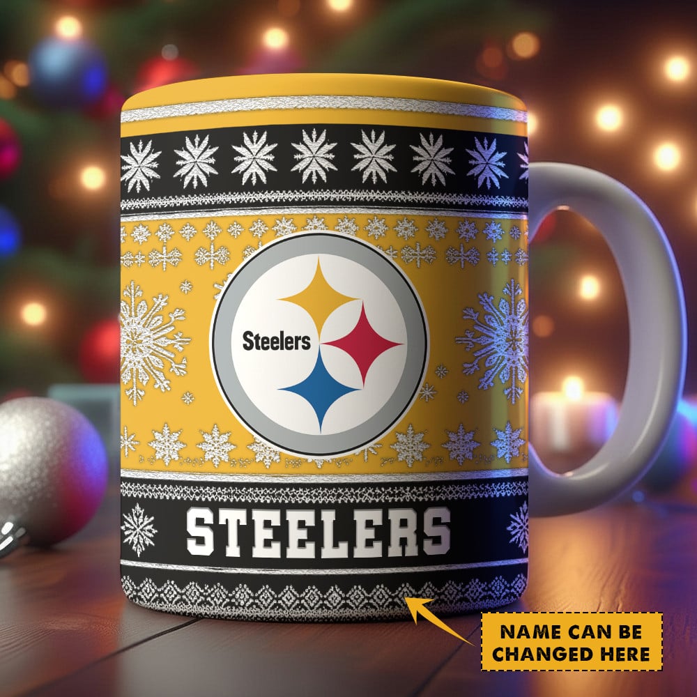 Pittsburgh Steelers | Premium NFL Christmas Ceramic Mug Custom Name