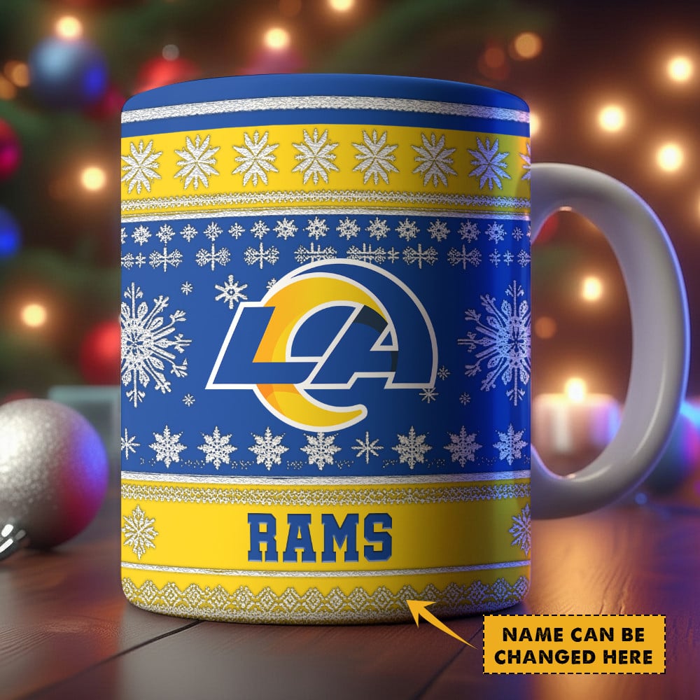 Los Angeles Rams | Premium NFL Christmas Ceramic Mug Custom Name