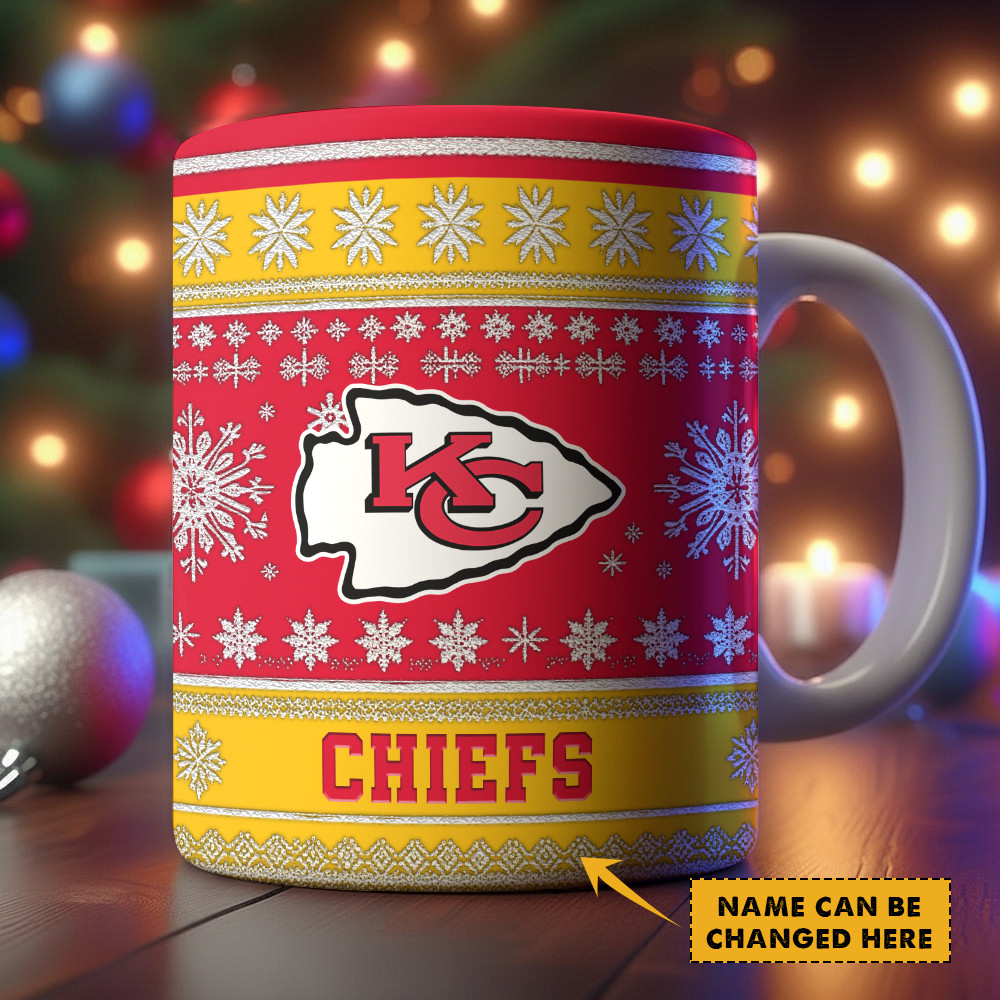 Kansas City Chiefs | Premium NFL Christmas Ceramic Mug Custom Name