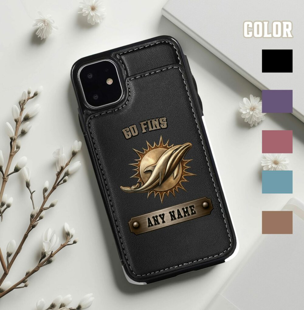 Miami Dolphins | Premium NFL Leather Flip Wallet Phone Case
