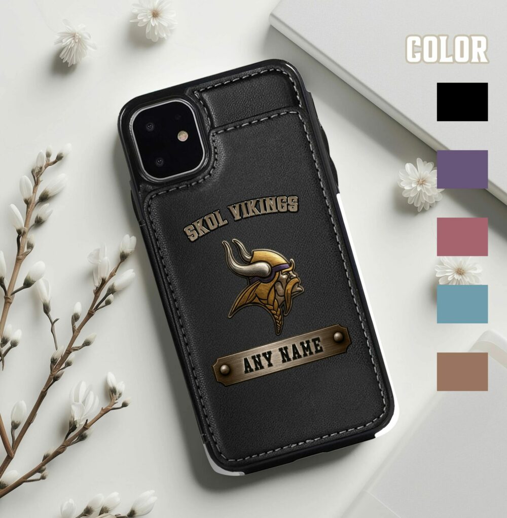 Minnesota Vikings | Premium NFL Leather Flip Wallet Phone Case