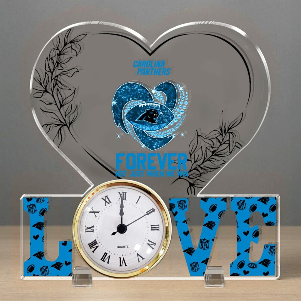 Carolina Panthers| Premium NFL Forever Not Just When We Win Acrylic Clock