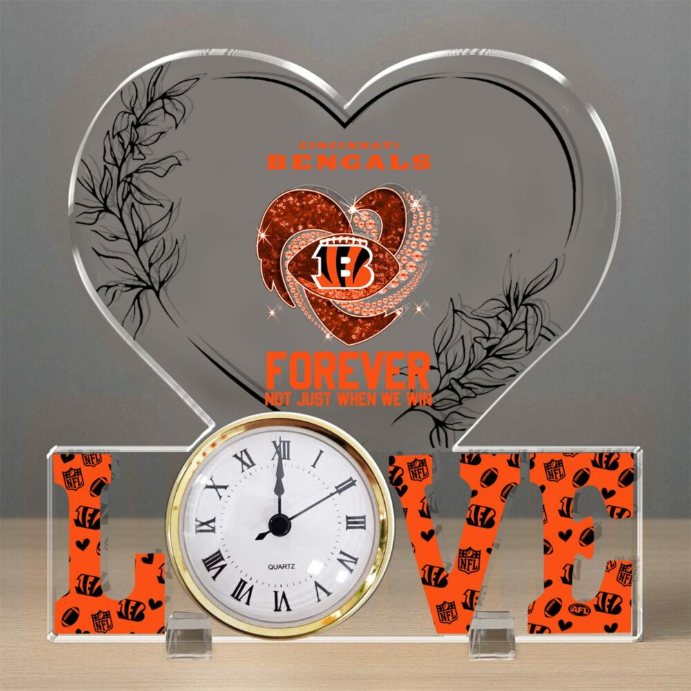 Cincinnati Bengals| Premium NFL Forever Not Just When We Win Acrylic Clock