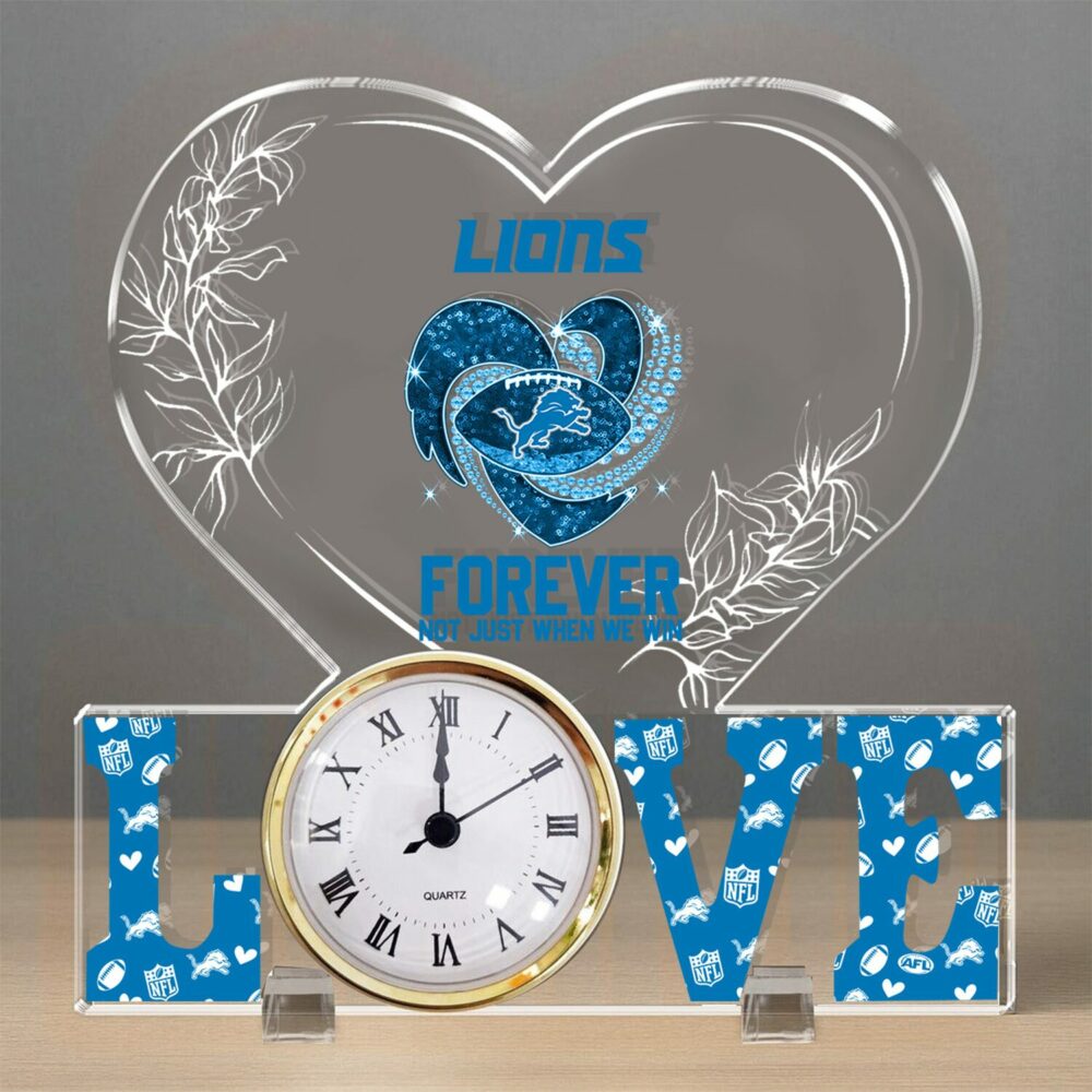 Detroit Lions| Premium NFL Forever Not Just When We Win Acrylic Clock