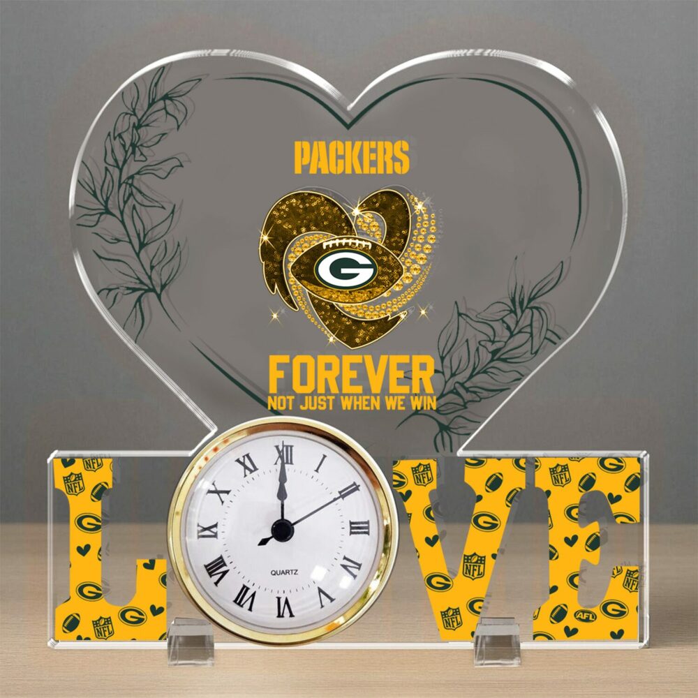 Green Bay Packers| Premium NFL Forever Not Just When We Win Acrylic Clock