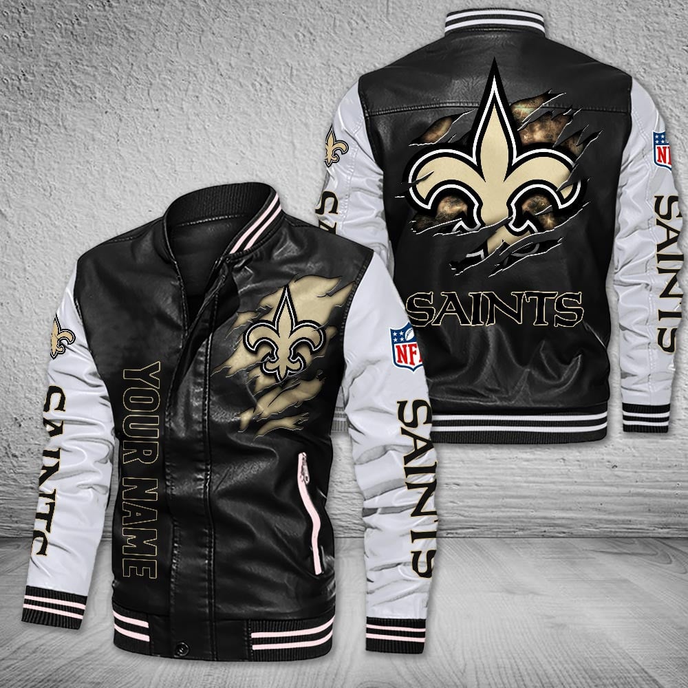 New Orleans Saints | Premium NFL Leather Boomber Jacket