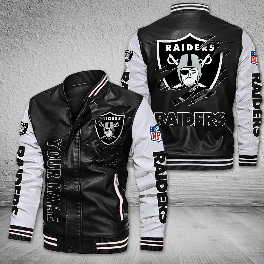 Las Vegas Raiders | Premium NFL Leather Boomber Jacket