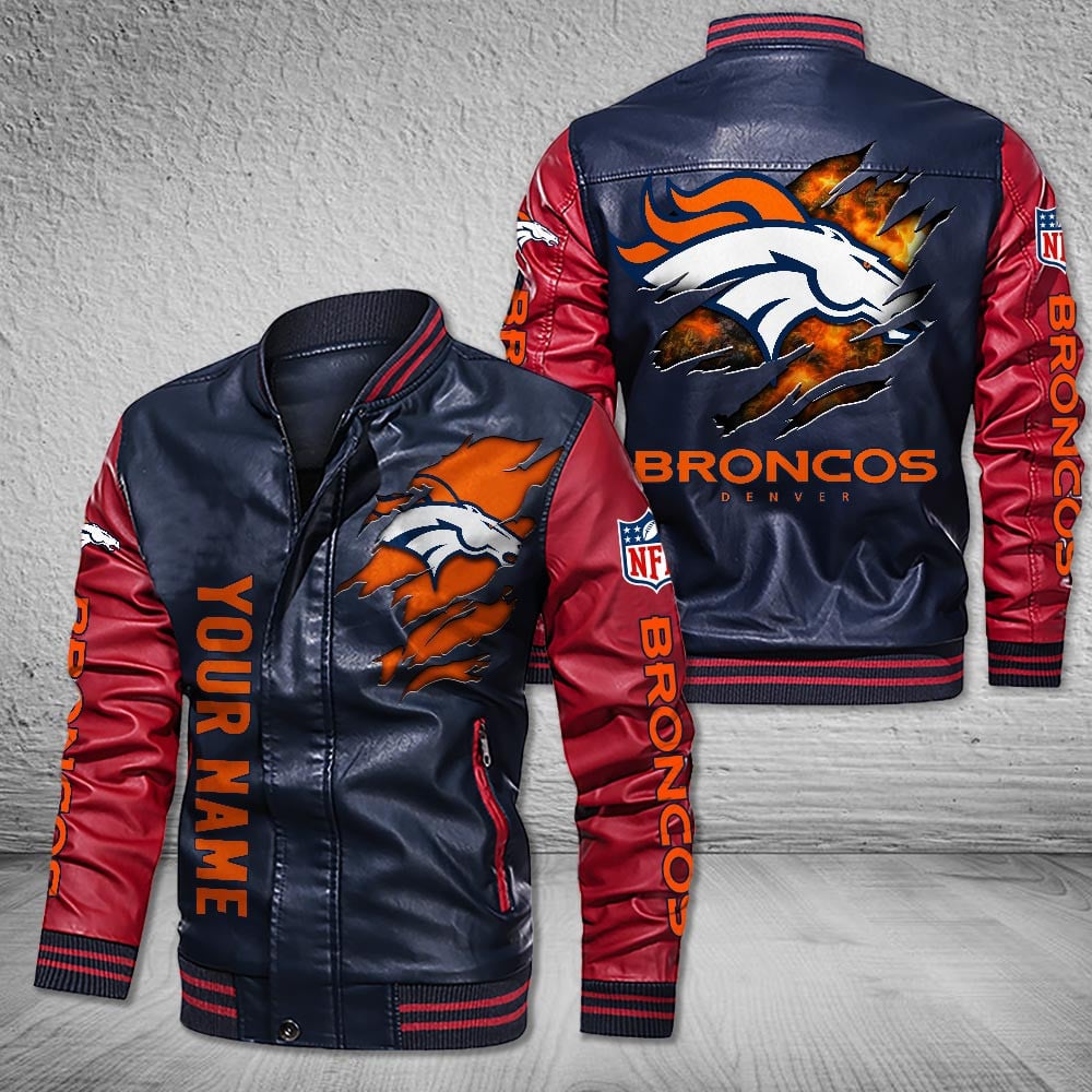 Denver Broncos | Premium NFL Leather Boomber Jacket