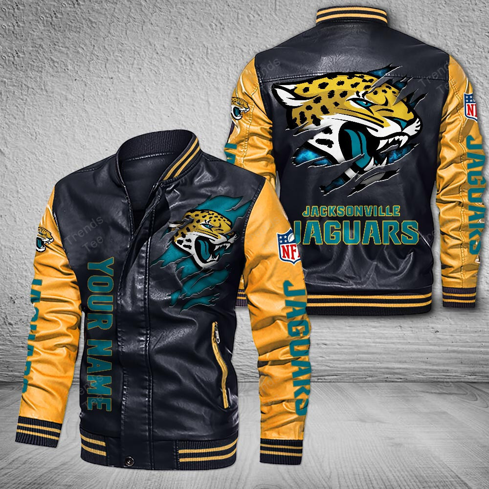 Jacksonville Jaguars | Premium NFL Leather Boomber Jacket
