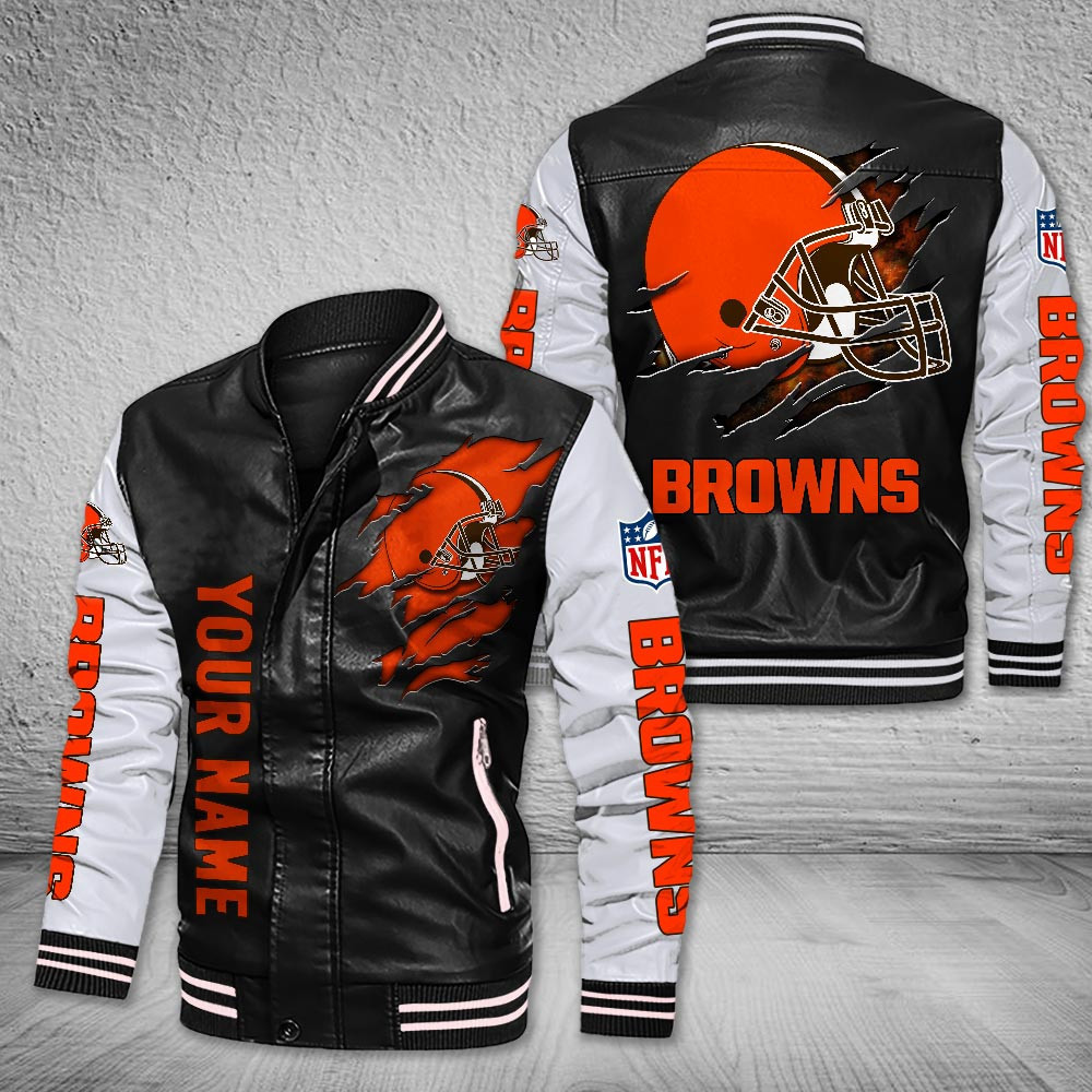 Cleveland Browns | Premium NFL Leather Boomber Jacket