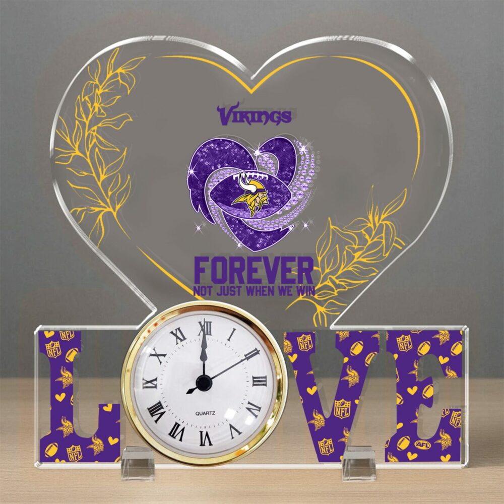 Minnesota Vikings| Premium NFL Forever Not Just When We Win Acrylic Clock