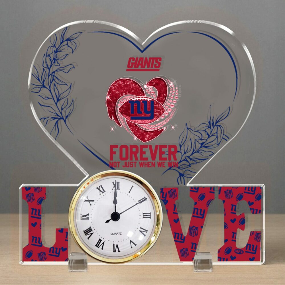 New York Giants| Premium NFL Forever Not Just When We Win Acrylic Clock